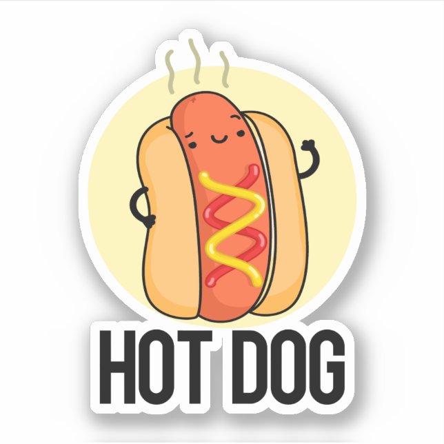 Hot Dog Funny Snack Pun  Sticker (Front)