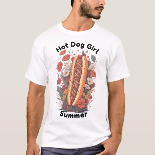 Hot Dog Girl Summer T_Shirt