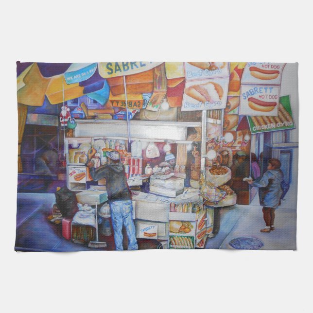 Hot Dog God Kitchen Towel (Horizontal)