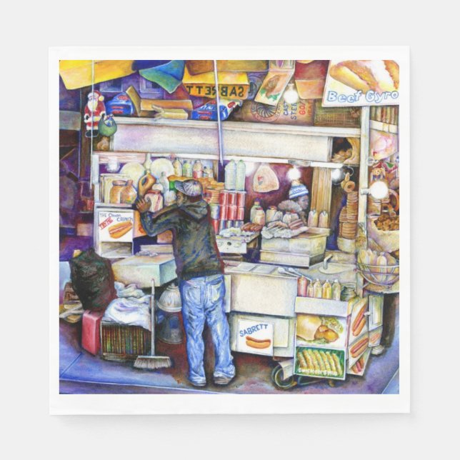 Hot Dog God, New York City Paper Napkins (Front)
