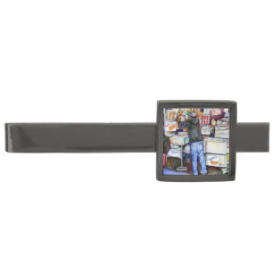 Hot Dog God, New York Gunmetal Finish Tie Clip