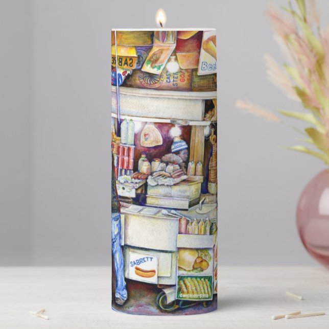 Hot Dog God Pillar Candle (In Situ)