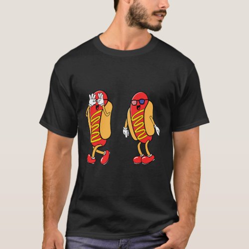 Hot Dog Griddy Dance Hotdog 4th of July Boys Kids T_Shirt