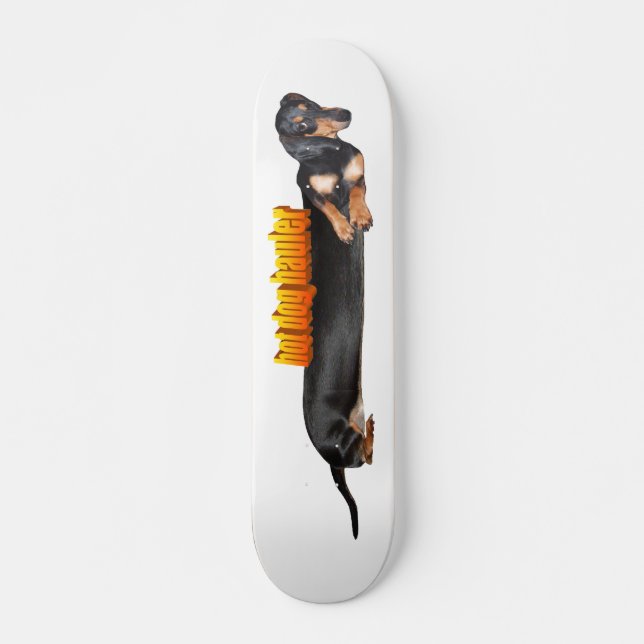 Hot Dog Hauler: Maple Finish Skateboard Deck (Front)