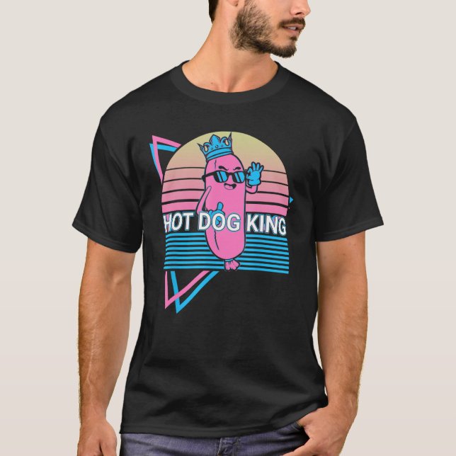 Hot Dog Hotdog Retro Hot Dog King T-Shirt (Front)