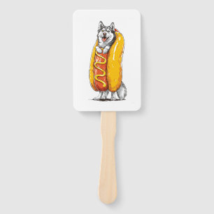 Hot Dog Husky � Funny Food Costume Hand Fan