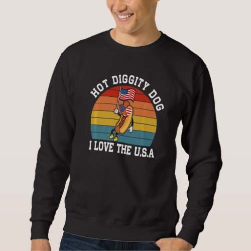 Hot Dog I Love Usa   Fourth Of July Sweatshirt