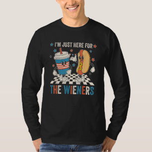 Hot Dog I m Just Here For The Wieners Cute Retro 4 T-Shirt