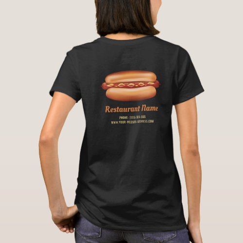 Hot Dog Illustration Custom Fast Food Restaurant T_Shirt