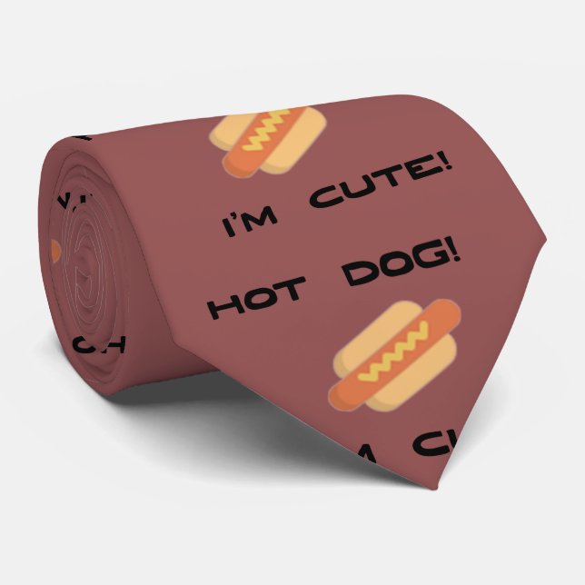 Hot Dog I'm Cute Tie (Rolled)