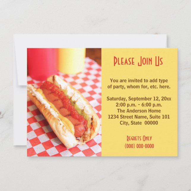 Hot Dog Invitations (Front)