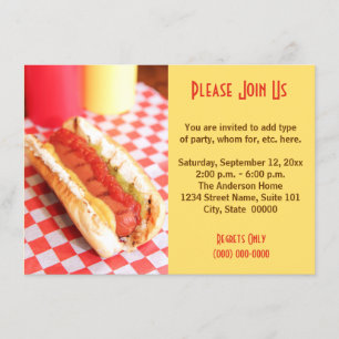 Hot Dog Invitations