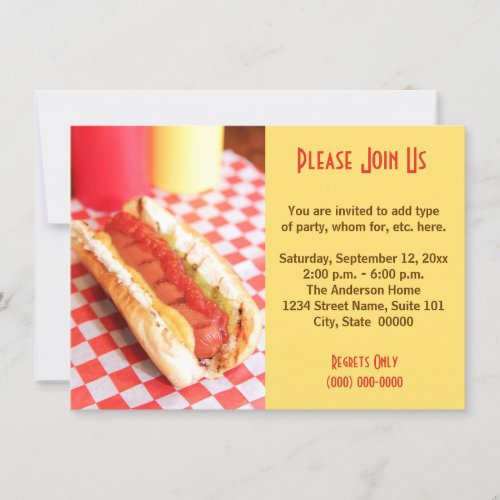 Hot Dog Invitations