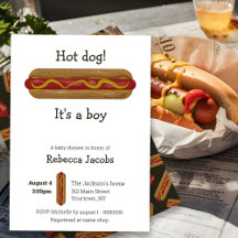 Hot dog! It's a boy Baby Shower Invitation