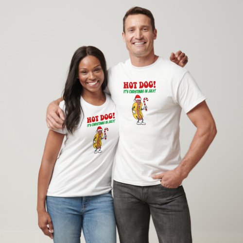 Hot Dog Its Christmas In July T_Shirt