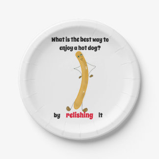 hot dog joke give a smile!  paper plates