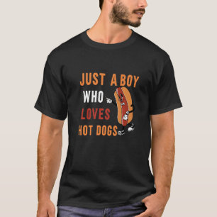 Hot Dog Just A Boy Who Loves Hot Dogs Champion Hot T-Shirt