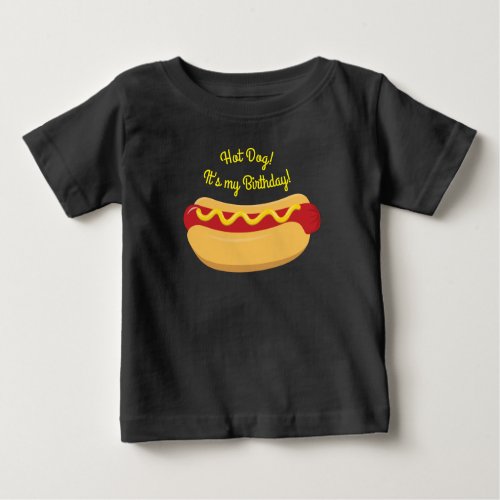 Hot Dog Kids Birthday Party Cook Out Cute Baby T_Shirt