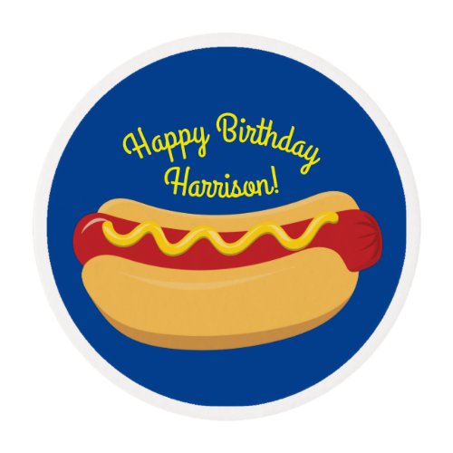 Hot Dog Kids Birthday Party Cook Out Cute Edible Frosting Rounds