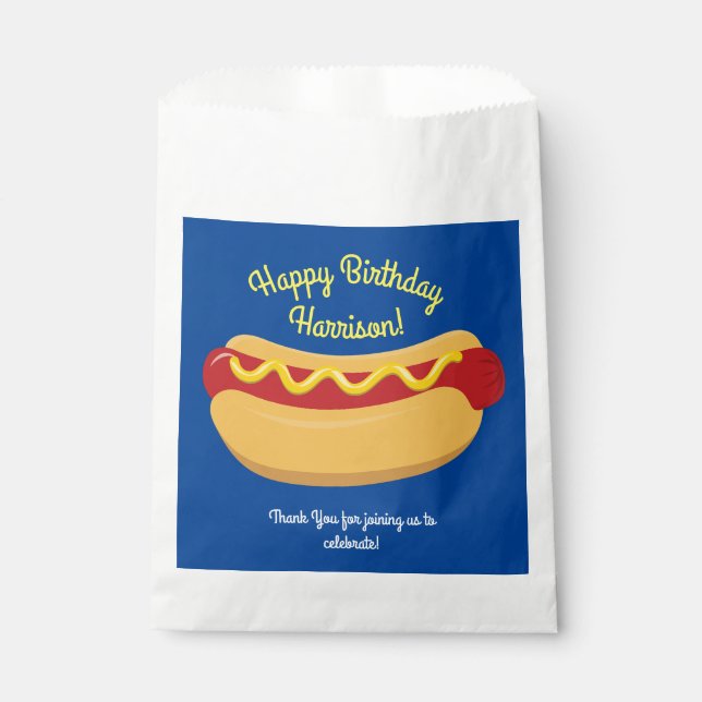 Hot Dog Kids Birthday Party Cook Out Cute Favor Bag (Front)