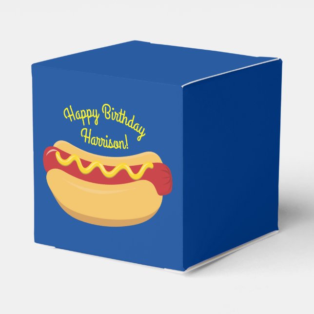 Hot Dog Kids Birthday Party Cook Out Cute Favor Boxes (Back Side)