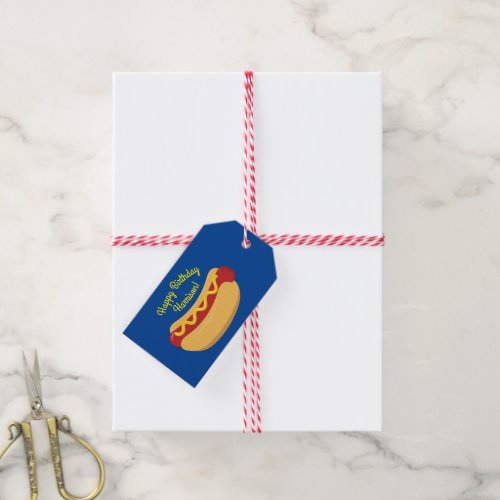 Hot Dog Kids Birthday Party Cook Out Cute Gift Tags