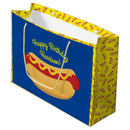 Hot Dog Kids Birthday Party Cook Out Cute Large Gift Bag