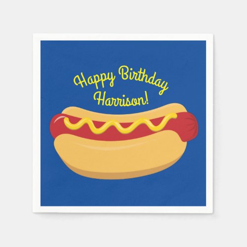 Hot Dog Kids Birthday Party Cook Out Cute Napkins