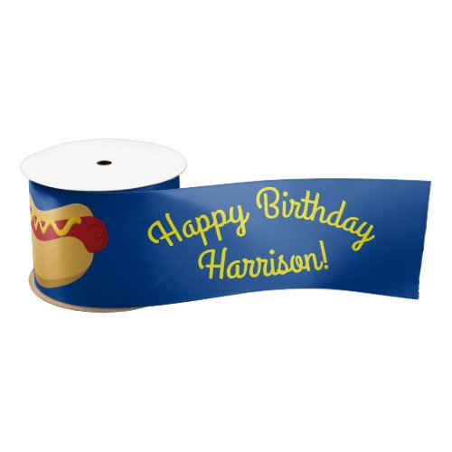 Hot Dog Kids Birthday Party Cook Out Cute Satin Ribbon