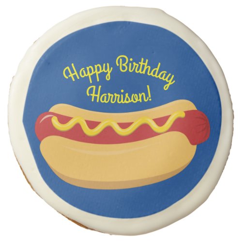 Hot Dog Kids Birthday Party Cook Out Cute Sugar Cookie