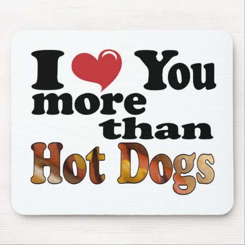 Hot Dog Love Mouse Pad