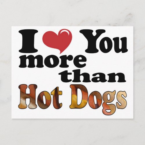 Hot Dog Love Postcard