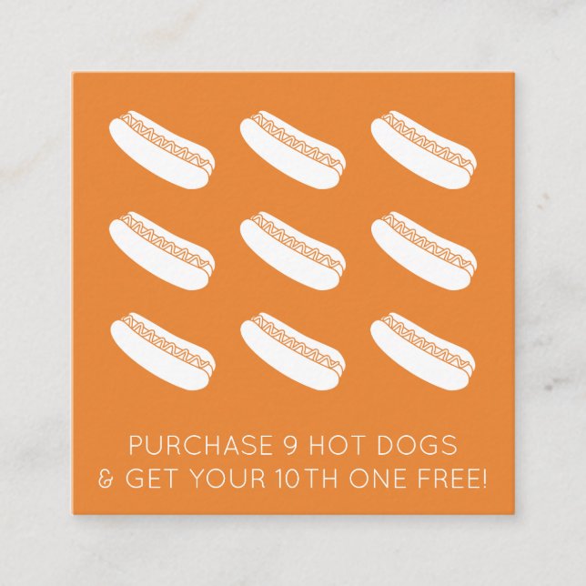 hot dog loyalty stamp card (Front)