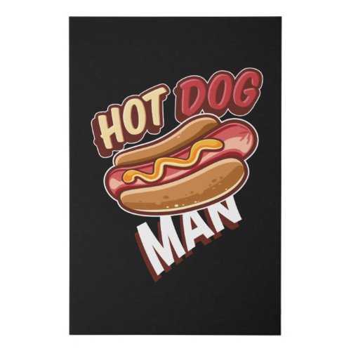 Hot Dog Man Fast Food Sausages Faux Canvas Print