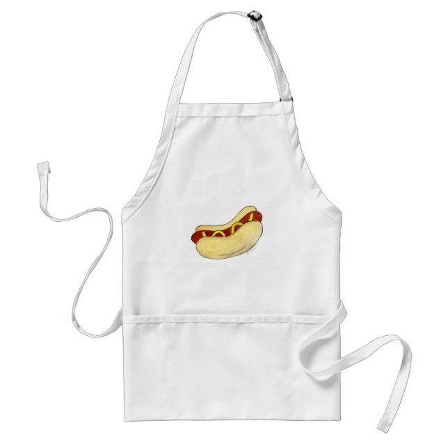 Hot Dog Mustard Grill Grilling Foodie Cookout Food Adult Apron (Front)