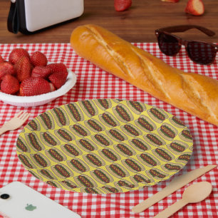 Hot Dog Mustard Relish Frankfurter Hotdog Weiner Paper Plates