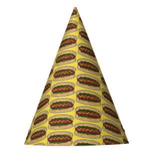 Hot Dog Mustard Relish Frankfurter Hotdog Weiner Party Hat
