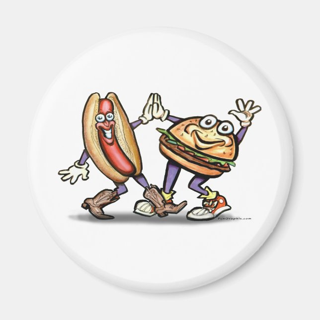 Hot Dog n Hamburger Magnet (Front)