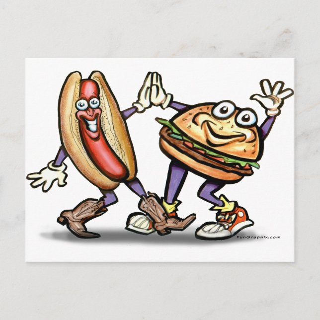 Hot Dog n Hamburger Postcard (Front)