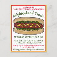 Hot Dog Neighborhood Reunion Picnic Cookout Party