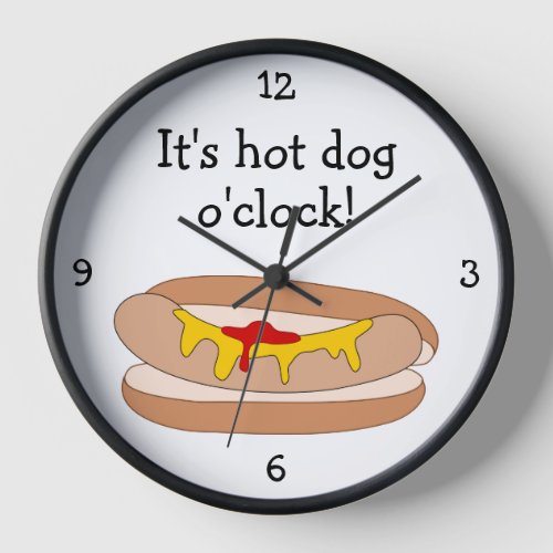 Hot Dog OClock fun food graphic Clock