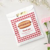 Hot Dog On Red Gingham Birthday Thank You Favor Bag (Sealed)