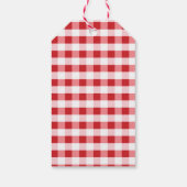 Hot Dog On Red Gingham Birthday Thank You Gift Tags (Back)