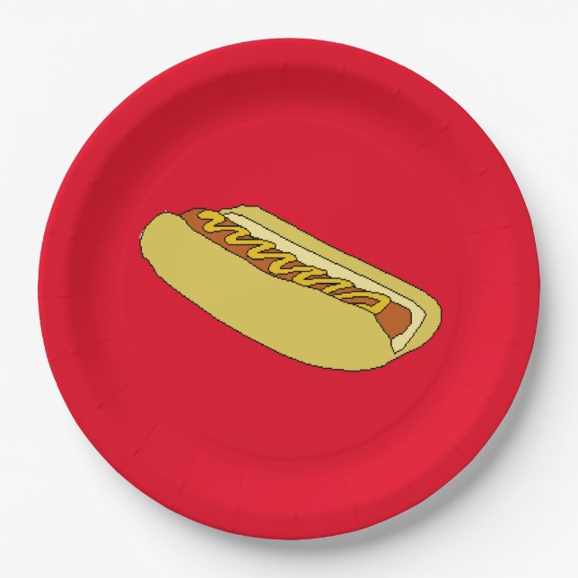 Hot Dog Paper Party Plates (Front)