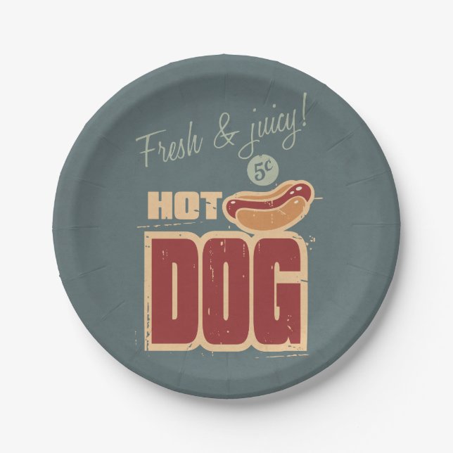 Hot Dog Paper Plates (Front)