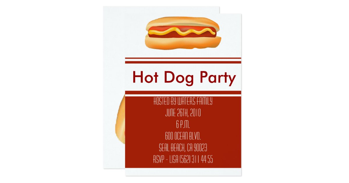 Hot Dog Birthday Invitations 4