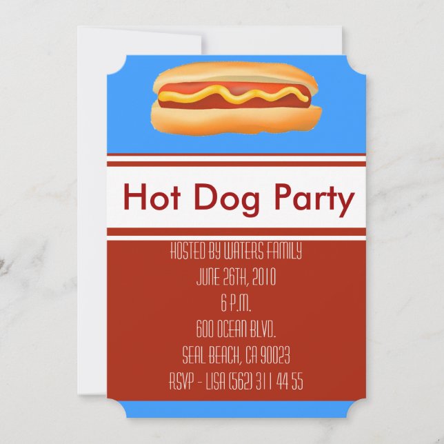 Hot Dog Party Invitation (Front)