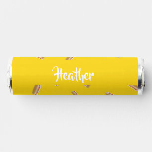Hot dog pattern on yellow breath savers® mints