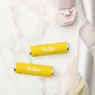 Hot dog pattern on yellow breath savers® mints