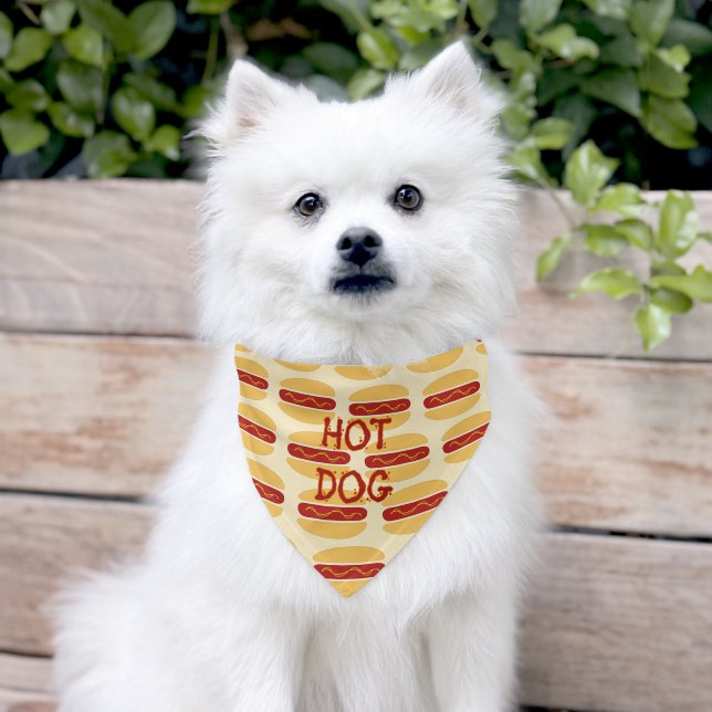 Hot Dog Pattern Pet Bandana Collar (Dog)